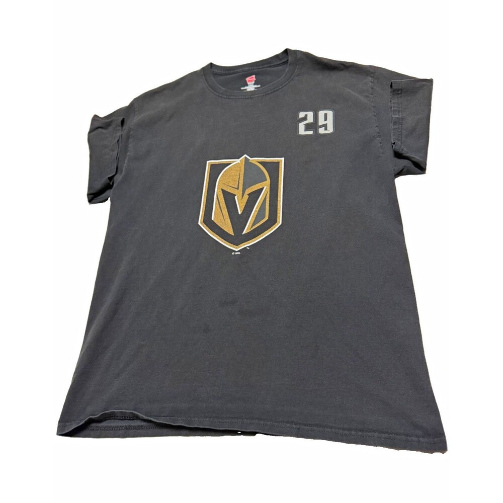 Hanes Vegas Golden Knights Marc-Andre Fleury #29 NHL Shirt Size L Black/Gold
